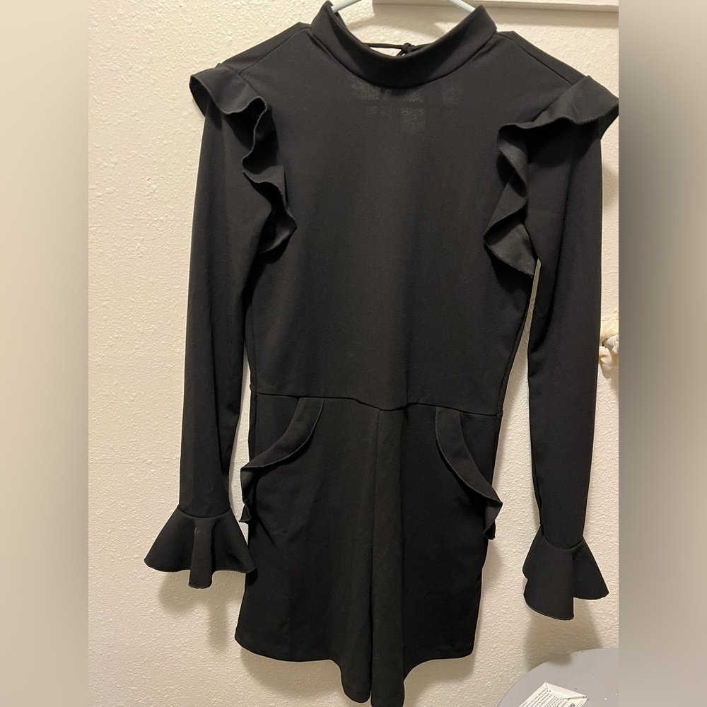 Zara Collections black, long sleeved romper.